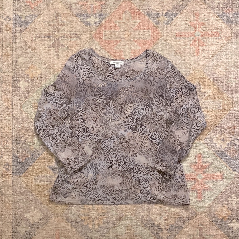 Liz Claiborne Woman Floral Print Thermal Top